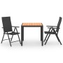 3-piece black and brown garden dining set by vidaXL, Garden sets - Ref: Foro24-3060052, Price: 286,49 €, Discount: %