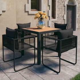 5-piece garden dining set PVC rattan black and brown by vidaXL, Garden sets - Ref: Foro24-3060107, Price: 491,91 €, Discount: %