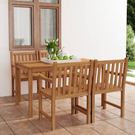 Conjunto de comedor de jardín 5 piezas madera maciza de teca de vidaXL, Conjuntos de jardín - Ref: Foro24-3059931, Precio: 70...