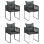 Black PVC rattan 5-piece garden dining set by vidaXL, Garden sets - Ref: Foro24-3060095, Price: 411,33 €, Discount: %