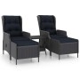 Set muebles jardín 3 pzas ratán sintético gris oscuro y cojines de vidaXL, Conjuntos de jardín - Ref: Foro24-3060154, Precio:...