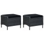 Set muebles jardín 3 pzas ratán sintético gris oscuro y cojines de vidaXL, Conjuntos de jardín - Ref: Foro24-3060154, Precio:...