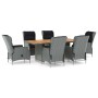 Set comedor jardín 7 pzas y cojines ratán sintético gris claro de vidaXL, Conjuntos de jardín - Ref: Foro24-3060141, Precio: ...