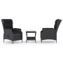 Set muebles jardín 3 pzas ratán sintético gris oscuro y cojines de vidaXL, Conjuntos de jardín - Ref: Foro24-3060148, Precio:...