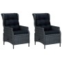 Set muebles jardín 3 pzas ratán sintético gris oscuro y cojines de vidaXL, Conjuntos de jardín - Ref: Foro24-3060148, Precio:...