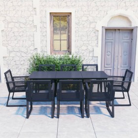 Juego de comedor para jardín 9 piezas ratán PVC negro de vidaXL, Conjuntos de jardín - Ref: Foro24-3060218, Precio: 686,77 €,...