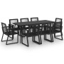 9-piece black PVC rattan garden dining set by vidaXL, Garden sets - Ref: Foro24-3060218, Price: 740,93 €, Discount: %