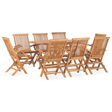 Klappbare Garten-Essgruppe, 9-teilig, aus massivem Teakholz von vidaXL, Gartensets - Ref: Foro24-3059971, Preis: 632,52 €, Ra...