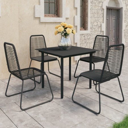 Set de comedor de jardín de 5 piezas PVC ratán negro de vidaXL, Conjuntos de jardín - Ref: Foro24-3060131, Precio: 318,16 €, ...