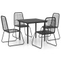 Set de comedor de jardín de 5 piezas PVC ratán negro de vidaXL, Conjuntos de jardín - Ref: Foro24-3060131, Precio: 318,16 €, ...