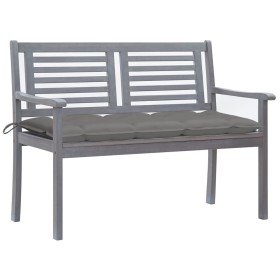 2-seater garden bench in gray eucalyptus wood and 120 cm cushion by vidaXL, garden benches - Ref: Foro24-3061039, Price: 190,...