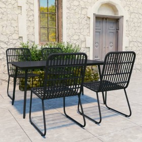 5-teiliges Esszimmerset für den Garten, synthetisches Rattan und Glas von vidaXL, Gartensets - Ref: Foro24-3060245, Preis: 47...