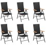 7-piece black and brown garden dining set by vidaXL, Garden sets - Ref: Foro24-3060074, Price: 660,93 €, Discount: %