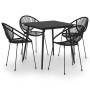 Juego de comedor para jardín 5 piezas ratán PVC negro de vidaXL, Conjuntos de jardín - Ref: Foro24-3060220, Precio: 456,99 €,...