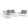 Set de muebles de jardín 6 piezas con cojines plástico blanco de vidaXL, Conjuntos de jardín - Ref: Foro24-3059833, Precio: 4...