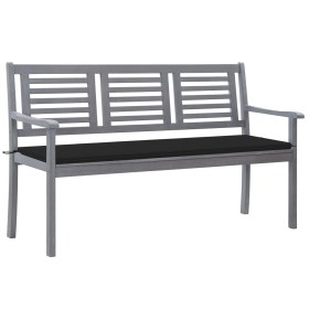 3-seater garden bench in gray eucalyptus wood and 150 cm cushion by vidaXL, garden benches - Ref: Foro24-3061057, Price: 208,...