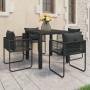 5-teiliges Garten-Esszimmerset aus PVC-Rattan in Schwarz von vidaXL, Gartensets - Ref: Foro24-3060101, Preis: 479,35 €, Rabat...