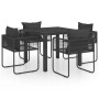 Set de comedor de jardín de 5 piezas PVC ratán negro de vidaXL, Conjuntos de jardín - Ref: Foro24-3060101, Precio: 479,35 €, ...