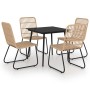 5-piece garden dining set synthetic rattan and glass by vidaXL, Garden sets - Ref: Foro24-3060232, Price: 521,90 €, Discount: %