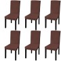 Straight elastic chair cover 6 units brown by vidaXL, Covers - Ref: Foro24-131423, Price: 22,20 €, Discount: %