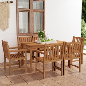 Garden dining set 7 pieces solid teak wood by vidaXL, Garden sets - Ref: Foro24-3059932, Price: 1,00 €, Discount: %