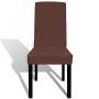 Straight elastic chair cover 6 units brown by vidaXL, Covers - Ref: Foro24-131423, Price: 22,20 €, Discount: %