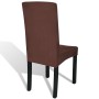 Straight elastic chair cover 6 units brown by vidaXL, Covers - Ref: Foro24-131423, Price: 22,20 €, Discount: %