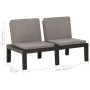 Set de muebles de jardín 4 piezas con cojines plástico gris de vidaXL, Conjuntos de jardín - Ref: Foro24-3059836, Precio: 306...