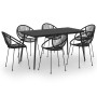 Juego de comedor para jardín 7 piezas ratán PVC negro de vidaXL, Conjuntos de jardín - Ref: Foro24-3060222, Precio: 670,80 €,...