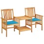 Garden chairs and table with solid acacia wood cushions by vidaXL, Garden sets - Ref: Foro24-3061279, Price: 138,75 €, Discou...