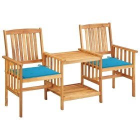 Garden chairs and table with solid acacia wood cushions by vidaXL, Garden sets - Ref: Foro24-3061279, Price: 139,71 €, Discou...