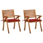 Garden dining chairs with cushions 2 pcs solid acacia wood by vidaXL, Garden chairs - Ref: Foro24-3060798, Price: 208,88 €, D...