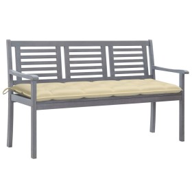 3-seater garden bench in gray eucalyptus wood and 150 cm cushion by vidaXL, garden benches - Ref: Foro24-3061067, Price: 194,...