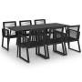 Juego de comedor para jardín 7 piezas ratán PVC negro de vidaXL, Conjuntos de jardín - Ref: Foro24-3060217, Precio: 679,96 €,...