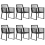 Garten-Essgruppe 7-teilig aus schwarzem PVC-Rattan von vidaXL, Gartensets - Ref: Foro24-3060217, Preis: 592,34 €, Rabatt: %