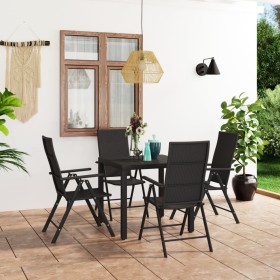 Garden dining set 5 pieces black by vidaXL, Garden sets - Ref: Foro24-3060059, Price: 368,15 €, Discount: %