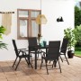 Juego de comedor para jardín 5 piezas negro de vidaXL, Conjuntos de jardín - Ref: Foro24-3060059, Precio: 373,78 €, Descuento: %