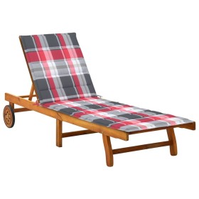 Garden lounger with solid acacia wood cushion by vidaXL, Loungers - Ref: Foro24-3061357, Price: 198,46 €, Discount: %