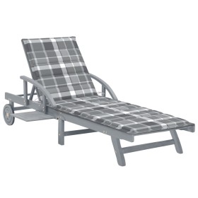 Garden lounger with solid acacia wood cushion by vidaXL, Loungers - Ref: Foro24-3061343, Price: 184,99 €, Discount: %