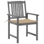 Garden chairs with cushions 4 pcs solid gray acacia wood by vidaXL, Garden chairs - Ref: Foro24-3061228, Price: 272,52 €, Dis...