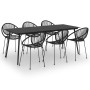 Juego de comedor para jardín 7 piezas ratán PVC negro de vidaXL, Conjuntos de jardín - Ref: Foro24-3060223, Precio: 750,84 €,...