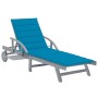 Garden sun lounger with solid acacia wood cushion. by vidaXL, Loungers - Ref: Foro24-3061333, Price: 201,16 €, Discount: %