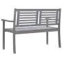 2-seater garden bench in gray eucalyptus wood and 120 cm cushion by vidaXL, garden benches - Ref: Foro24-3061027, Price: 182,...