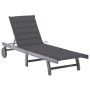 Garden lounger with solid gray acacia wood cushion by vidaXL, Loungers - Ref: Foro24-3061359, Price: 190,25 €, Discount: %