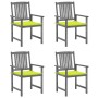 Garden chairs with cushions 4 pcs solid gray acacia wood by vidaXL, Garden chairs - Ref: Foro24-3061244, Price: 256,48 €, Dis...