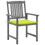 Garden chairs with cushions 4 pcs solid gray acacia wood by vidaXL, Garden chairs - Ref: Foro24-3061244, Price: 256,48 €, Dis...