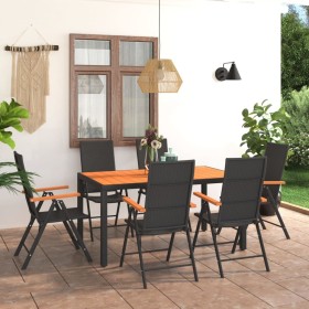 7-teiliges Garten-Essset in Schwarz und Braun von vidaXL, Gartensets - Ref: Foro24-3060079, Preis: 636,08 €, Rabatt: %