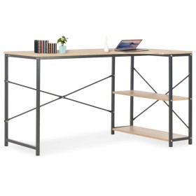 Black and oak computer desk 120x72x70 cm by vidaXL, Desks - Ref: Foro24-20264, Price: 115,99 €, Discount: %