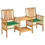 Garden chairs and table with solid acacia wood cushions by vidaXL, Garden sets - Ref: Foro24-3061280, Price: 139,48 €, Discou...