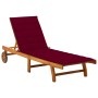 Garden lounger with solid acacia wood cushion by vidaXL, Loungers - Ref: Foro24-3061353, Price: 200,47 €, Discount: %